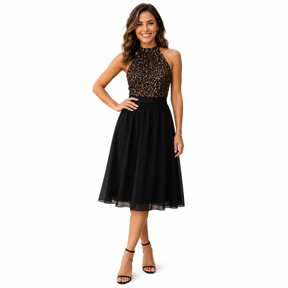 Retro Stage Dress Size XL Black Wedding Cocktail Party Y2K Revival Holiday Chic